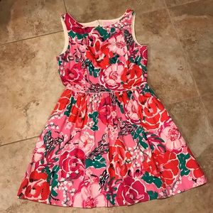 Lilly Pulitzer Pink Floral Sleeveless Cotton Dress
